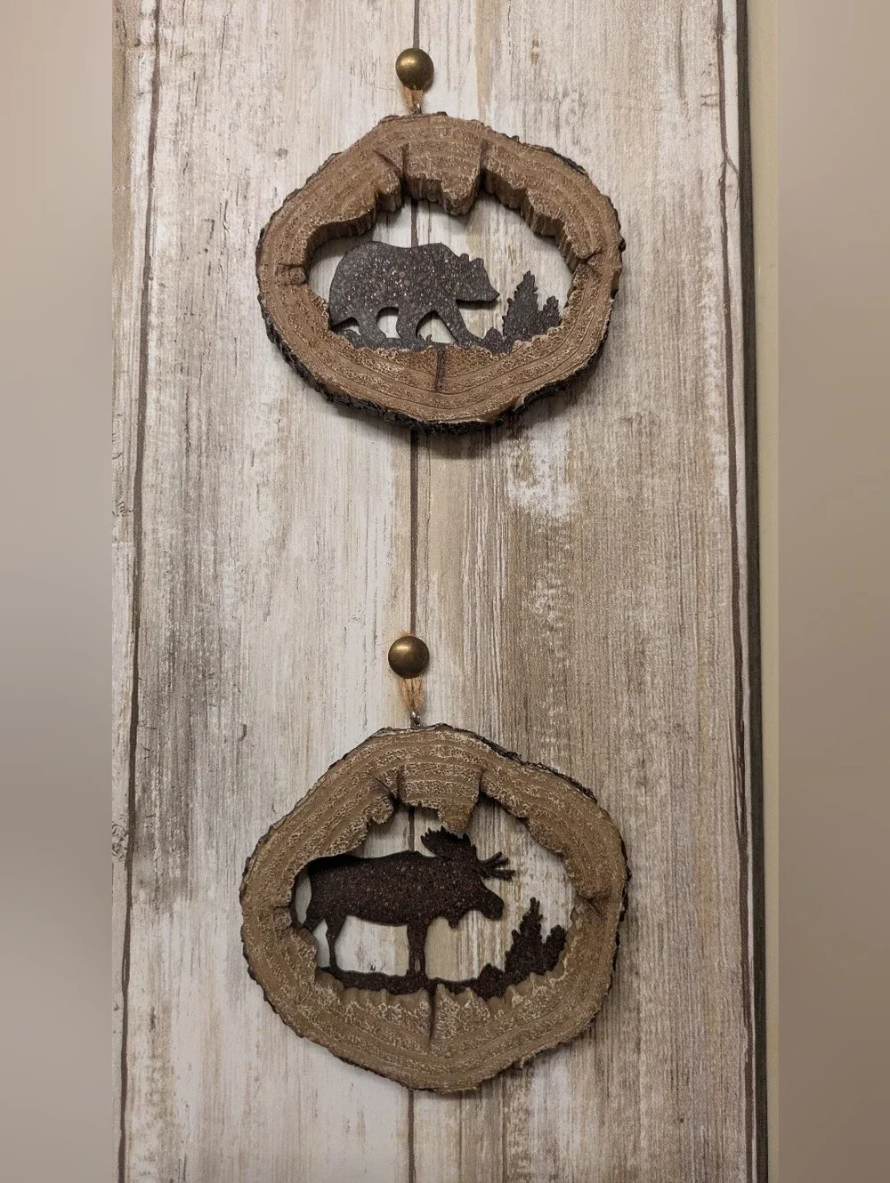 Hobby Lobby Brown and Black Rustic Woodland Hanging Ornaments